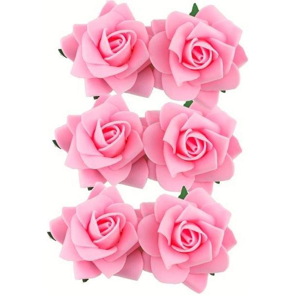 Foam flower pink 2.5" 6/pk