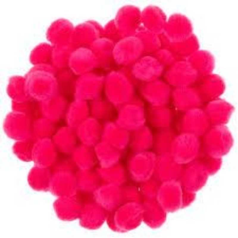 Pom Poms (Hot Pink, 3/4", 100 Pack)