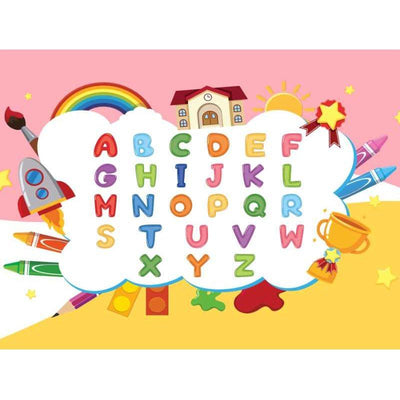 ABC POSTER pink and yellow 24 x 18.