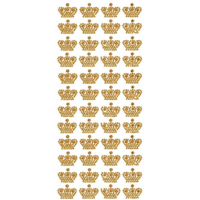 Adhesive Rhinestone Crown Gold 48/pk