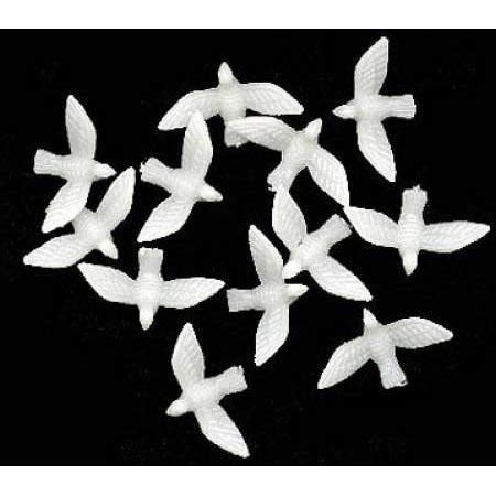 Mini Plastic Dove White 3/4" 12/pk