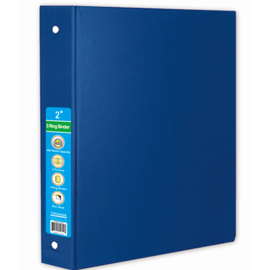 2" View Binder Assorted Colors (Round Ring)