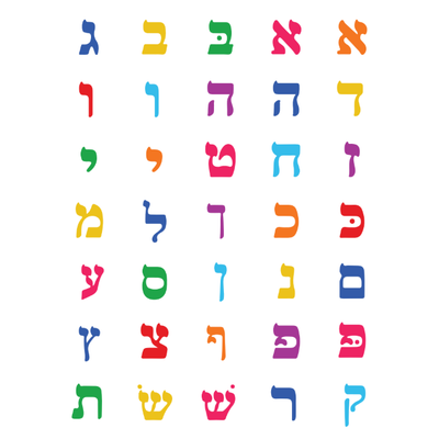 Alef Bais Dot Stickers 3/4" Colorful Letters 19mm Clear 10/pk