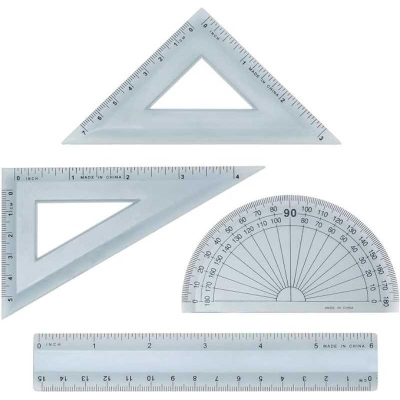 6 Inch Ruler Combo Set With Protractor & Triangles (Discontinued)
