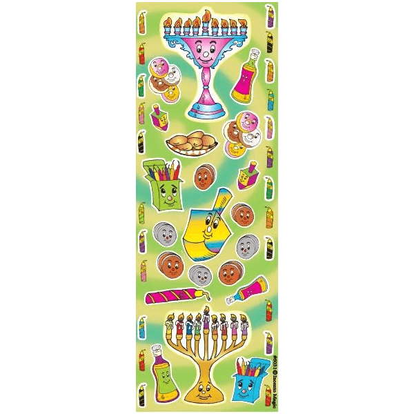 Smiley Chanukah Stickers 6 sheets