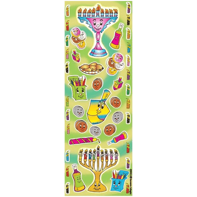 Smiley Chanukah Stickers 6 sheets