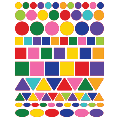 Small Geometric Shape Stickers Die Cut Color Print 10/pk