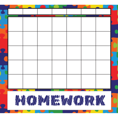 Puzzle with homework Calendar 24" x 22"