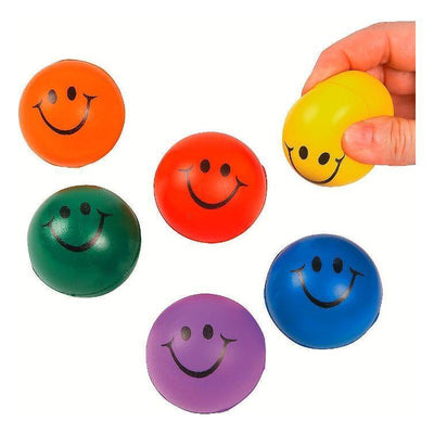 Smile Face Stress Balls 2" 8/pk