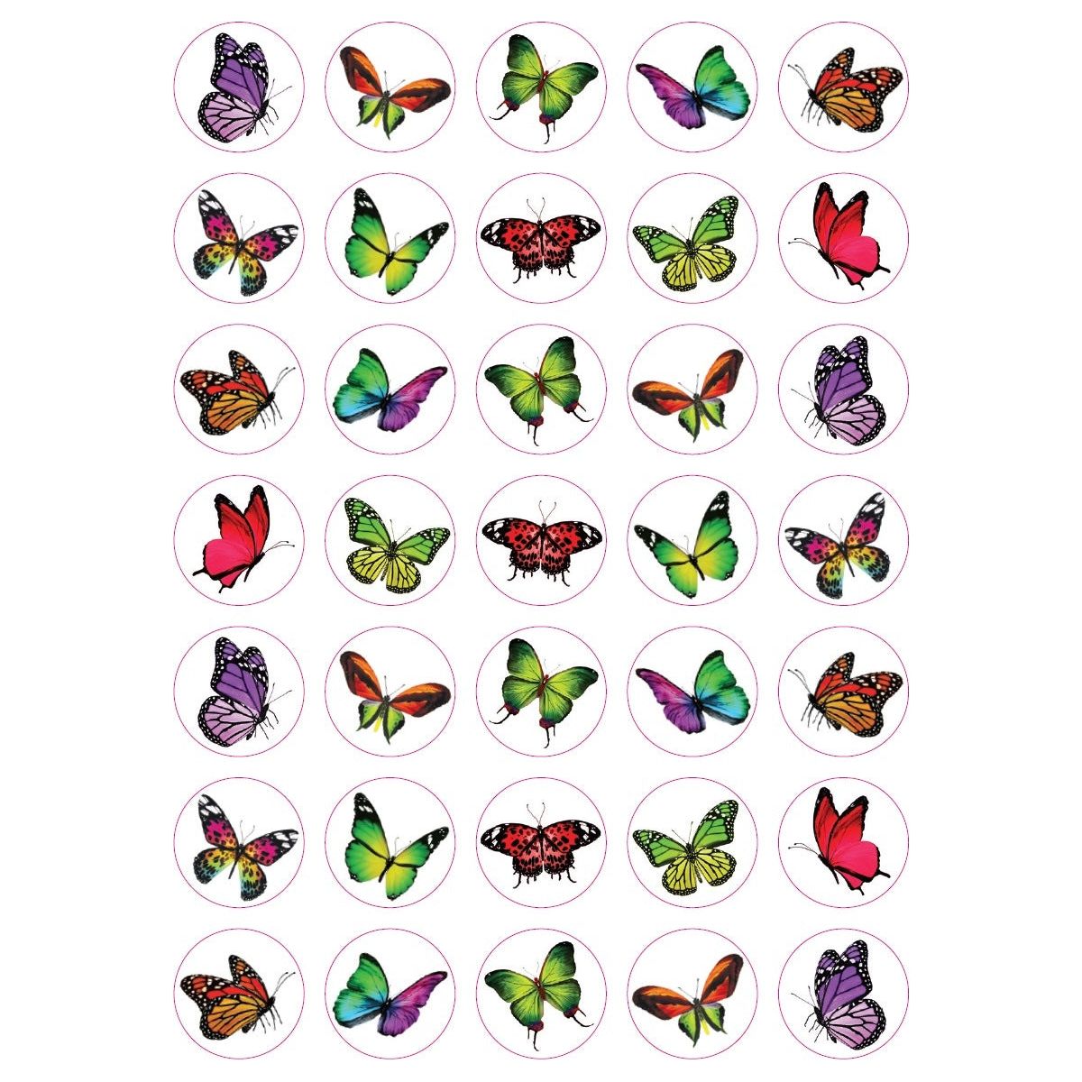 Butterfly Round Stickers 3/4" 10 sheets