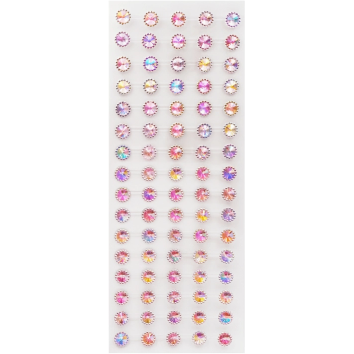 Adhesive Rhinestone Bubble Iridescent Pink 12mm 80/pk