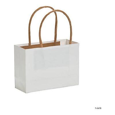 White small Paper bags 4 1/2" x 1 3/4" x 3 1/4" 12/pk