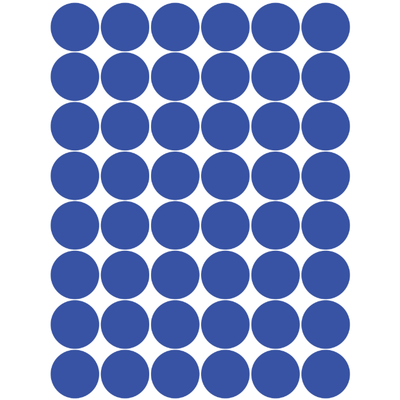 Color Coding Dot Sticker Blue 3/4" 19mm Color Print 32/pk