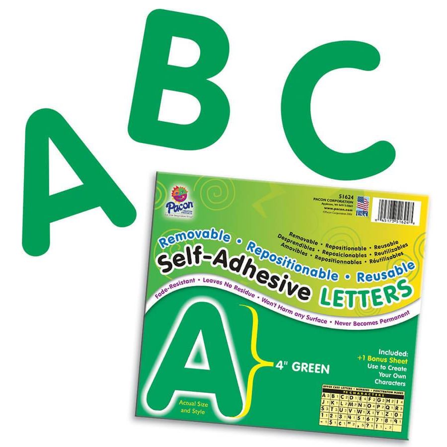 Self-Adhesive Letters, 4", 78 Characters Puffy Font