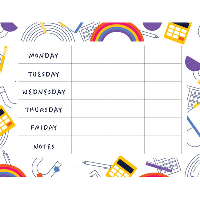 Homework sheet - rainbow chart 8.5" x 11" 12/pk