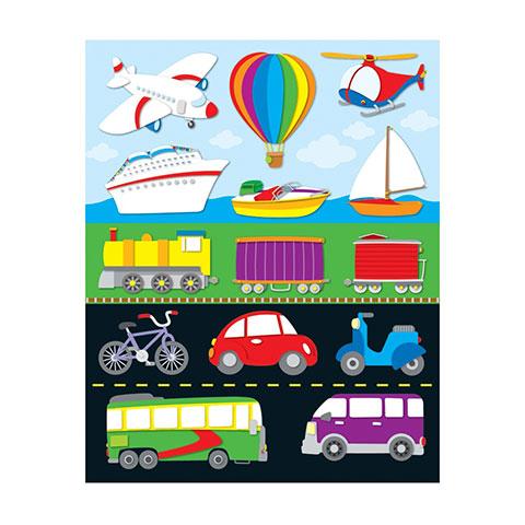 Transportation Shape Stickers 6/sheets