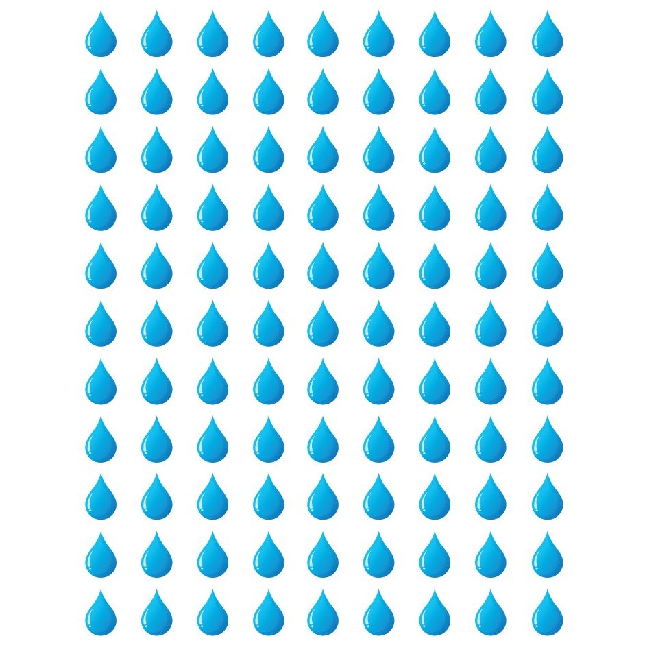 Raindrop Stickers 1/2"  Round 13mm Color print 10 /pk