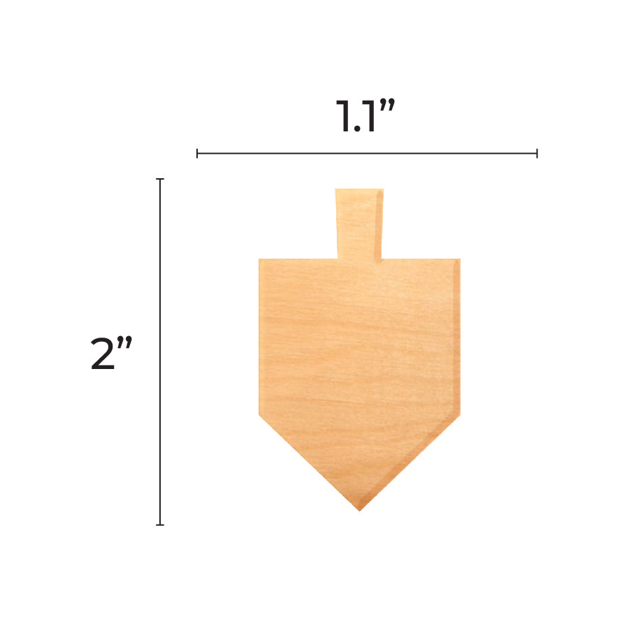 Dreidel Wood Cutout 1.1"x2" 12/pk