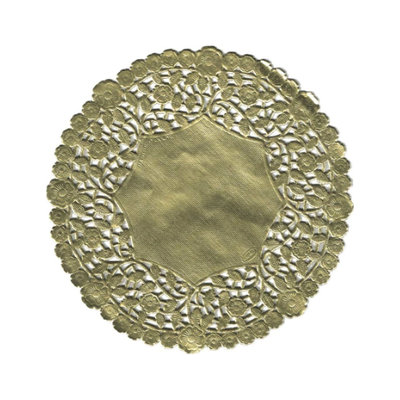 Round Paper Lace Doilies (Gold, 8" 100 Pack)