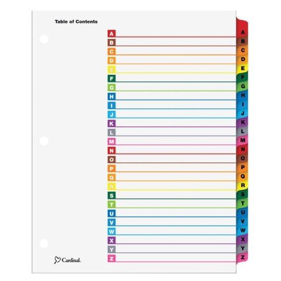 Table Of Content Subject Dividers (15 Tabs) 6 Sets