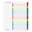 Table Of Content Subject Dividers (15 Tabs) 6 Sets