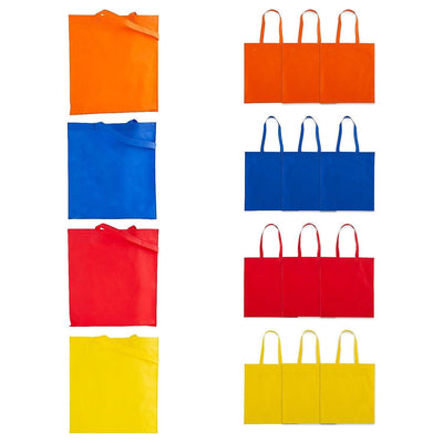 15" x 17" Large Nonwoven Bright, Assorted Tote Bags - 12 Pc.