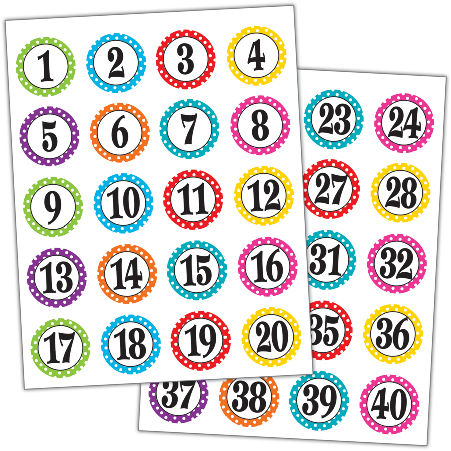 Polka Dots Number Stickers