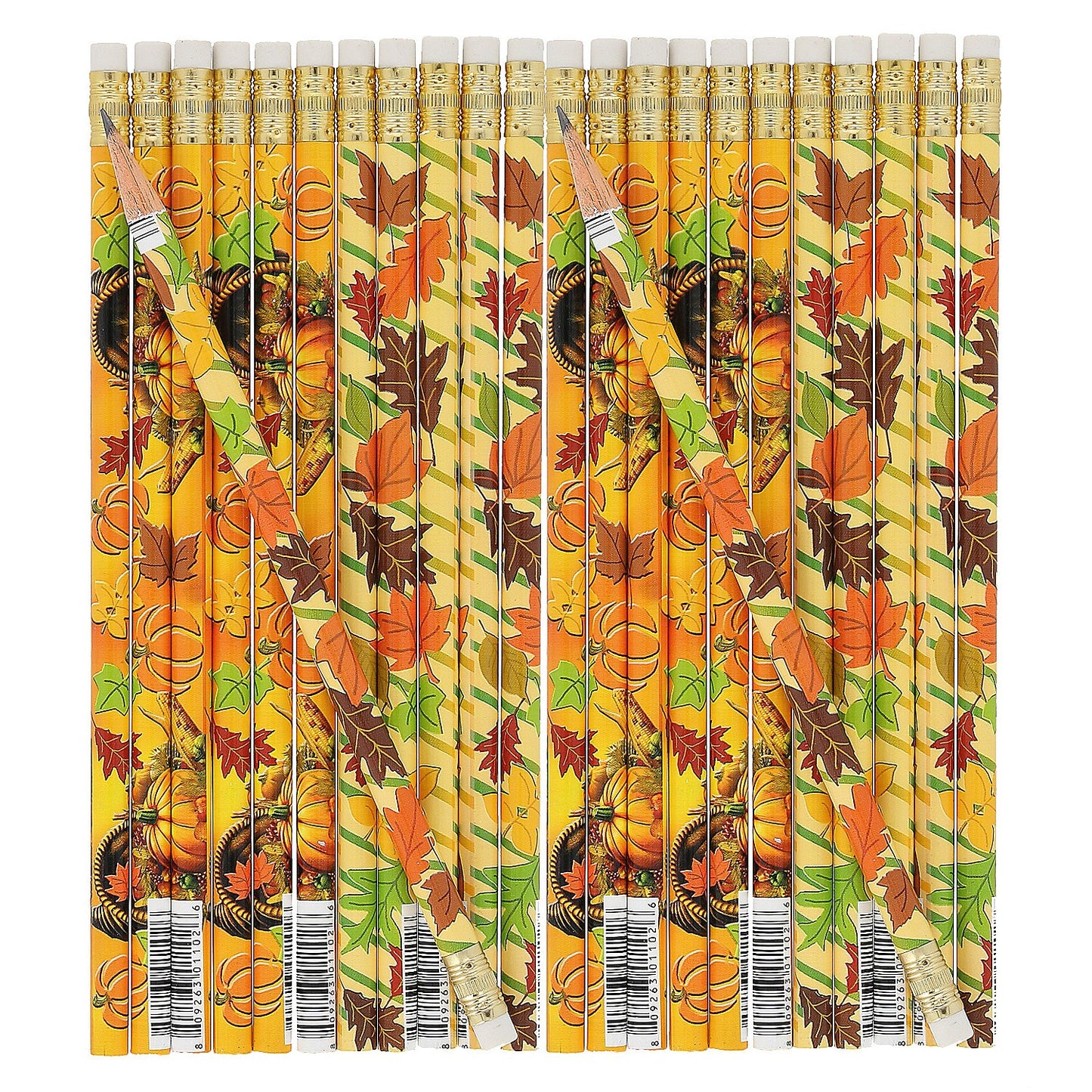 Fall-Themed Fall Festival Wooden Pencils Assorted 6 1/4"  24 pcs/pk