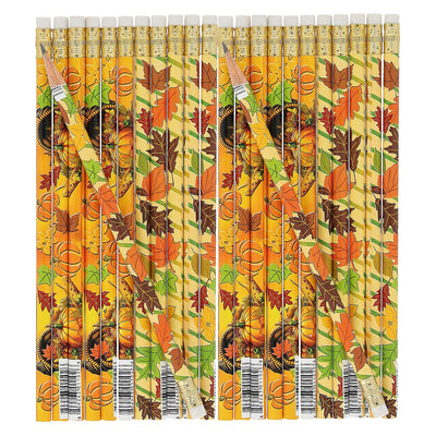 Fall-Themed Fall Festival Wooden Pencils Assorted 6 1/4"  24 pcs/pk