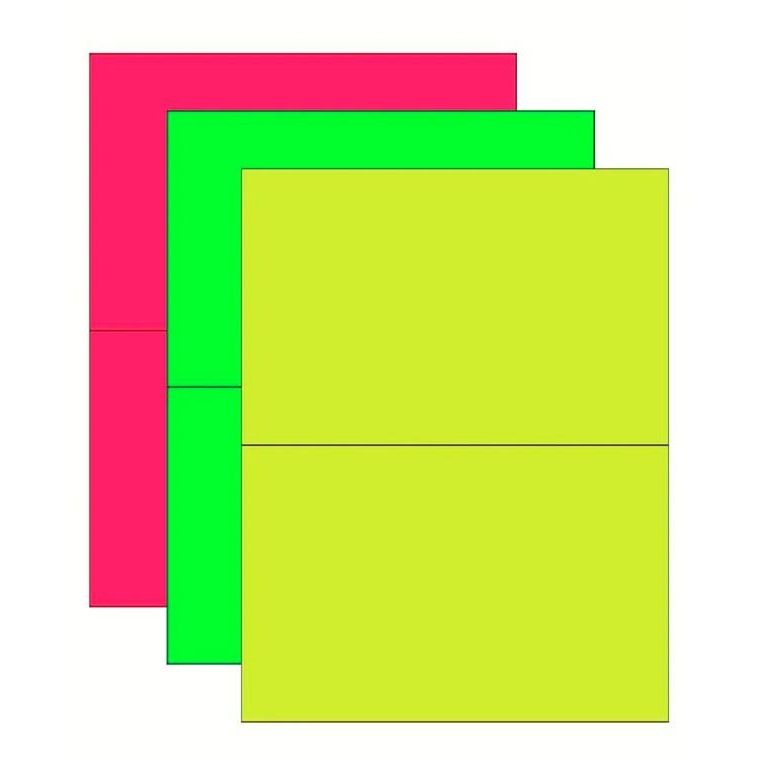 Fluorescent Assorted Labels 2/pg 50/pk