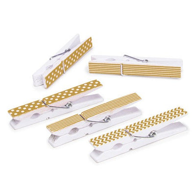 Decorative Gold Printed Clothespins:2.75", 12 pcs. (Discontinued)