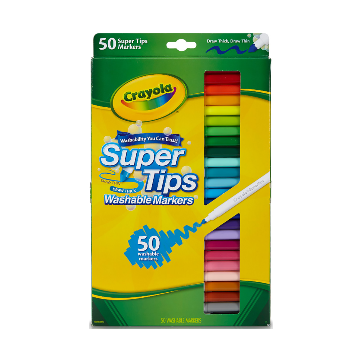 Crayola Washable Super Tips Markers, 50 Count