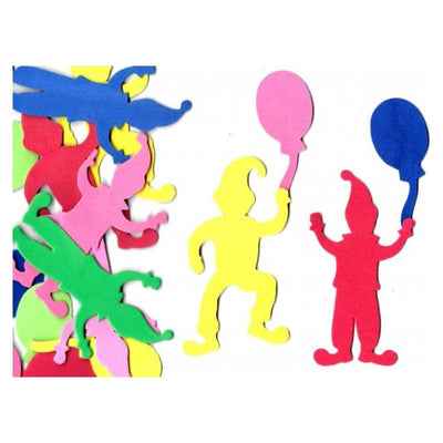 Clown With Balloons Foam Shapes 4 3/4" x 4"