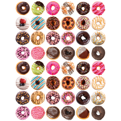 Doughnut Stickers 3/4" Round 19mm Color Print 10/pk