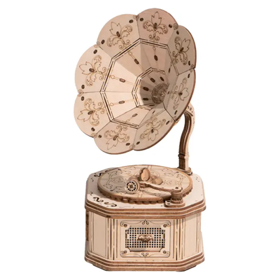 3D Wooden Puzzle Gramophone