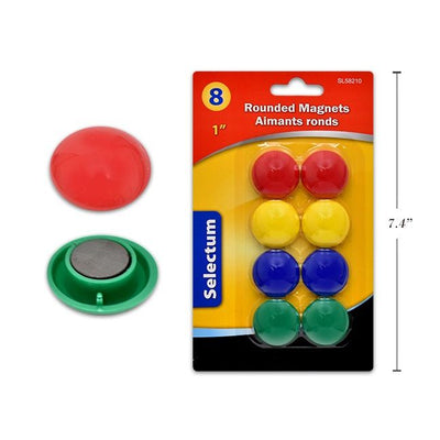 Round Magnets 8/pk Assorted 1"