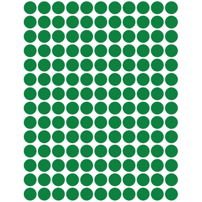 Color Coding Dot Stickers All 1/4" Green 10mm Color Print 32/pk