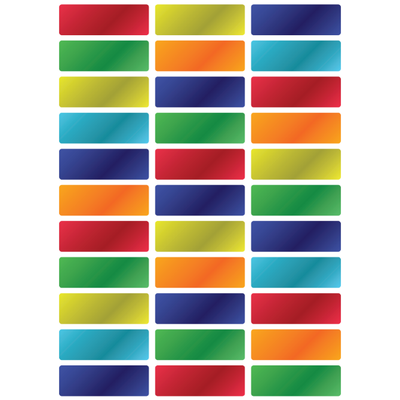 Metallic Rectangle Stickers 1 1/4"  10/pk
