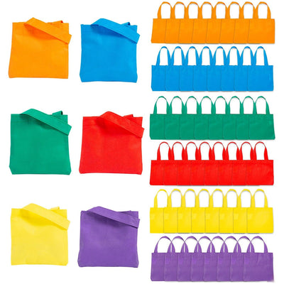 6" x 6" Mega Bulk 300 Pc. Mini Bright Color Nonwoven Tote Bags