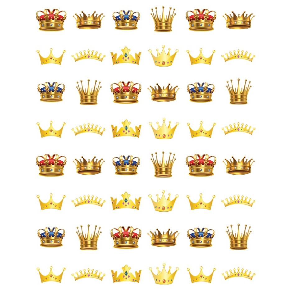 Many Crown Sticker Crown Stickers 19mm Color | Stickers - Decorit 10 Pack – Skool Krafts