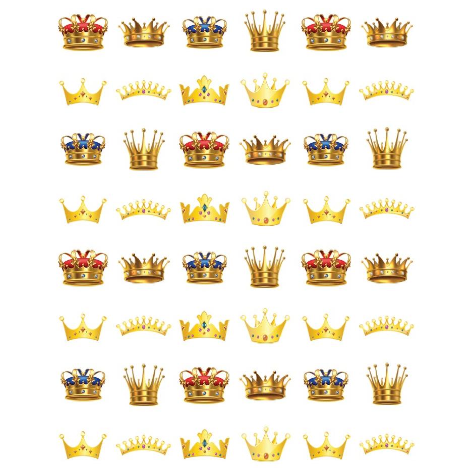 Crown Stickers Round 19mm Color Print 10/pk