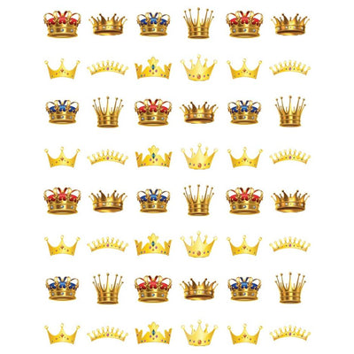 Crown Stickers Round 19mm Color Print 10/pk