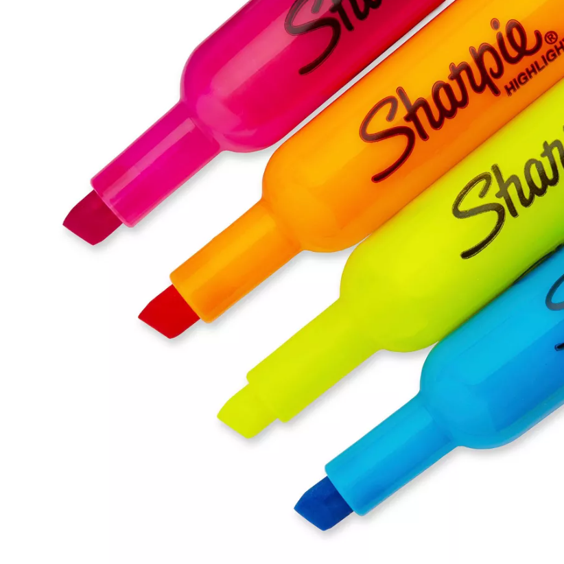Highlighters Thick 4/pk Assorted