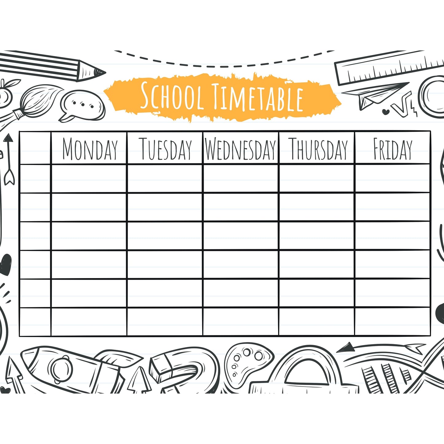 Homework sheet - black and white doodles 8.5' x 11' 12/pk