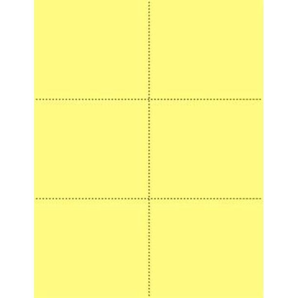 Perforated Cards 6/pg 50/sheets Yellow 3"x4"