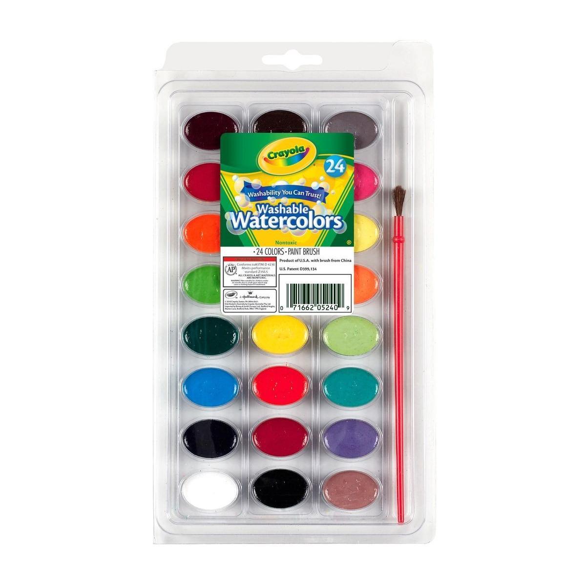 Kid's Crayola Washable Watercolor Paint Set 24/pk