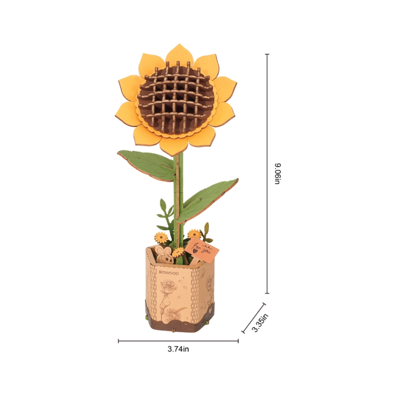 3D Wooden Puzzle Sunflower