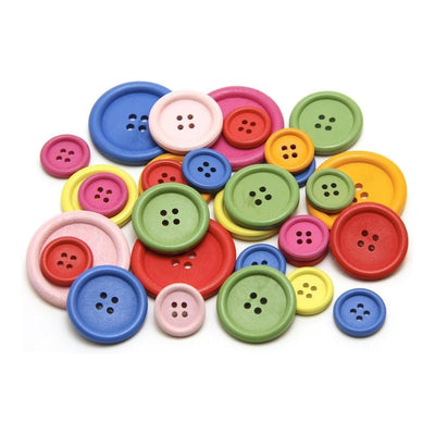 Bright Wooden Buttons, 40mm 25/pk