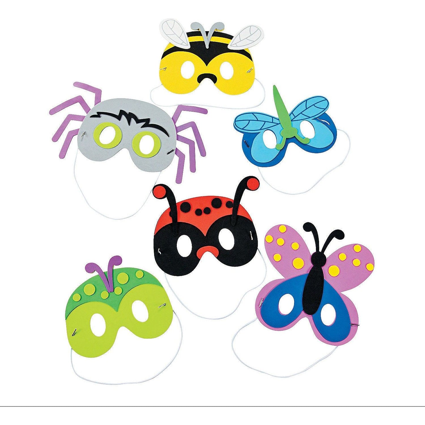 Insect and Spiders Bug Mask Foam Craft Kit, 7" - 8" 12/pk