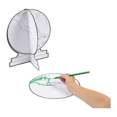 Color Your Own 3D Globes, Cardstock, 9" x 11" - 12/pk